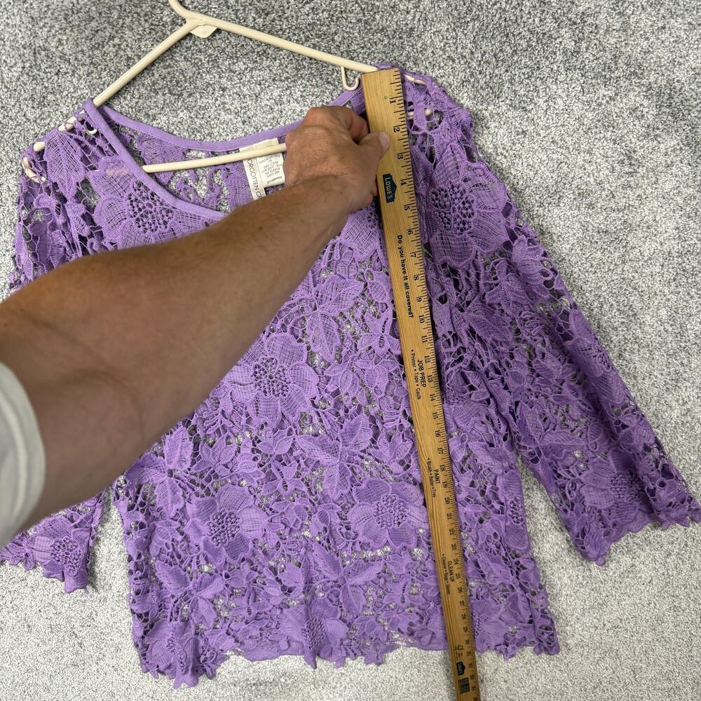 Forgotten Grace Tunic Blouse 1X Plus Floral Lace Romantic Feminine Cottagecore - Picture 2 of 10